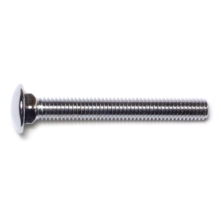 Midwest Fastener Carriage Bolt, Square Neck, 16 (Coarse), 3 in L, Steel, Chrome, 5 PK 74145